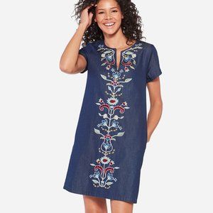 Pendleton Tala Floral Totem Chambray Shift Dress